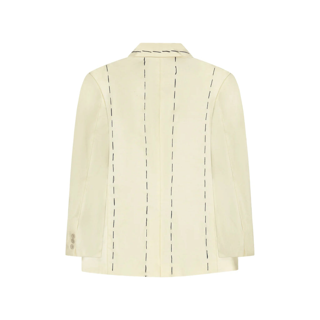 [Cream-Tan] Hand Embroidered Suit Top