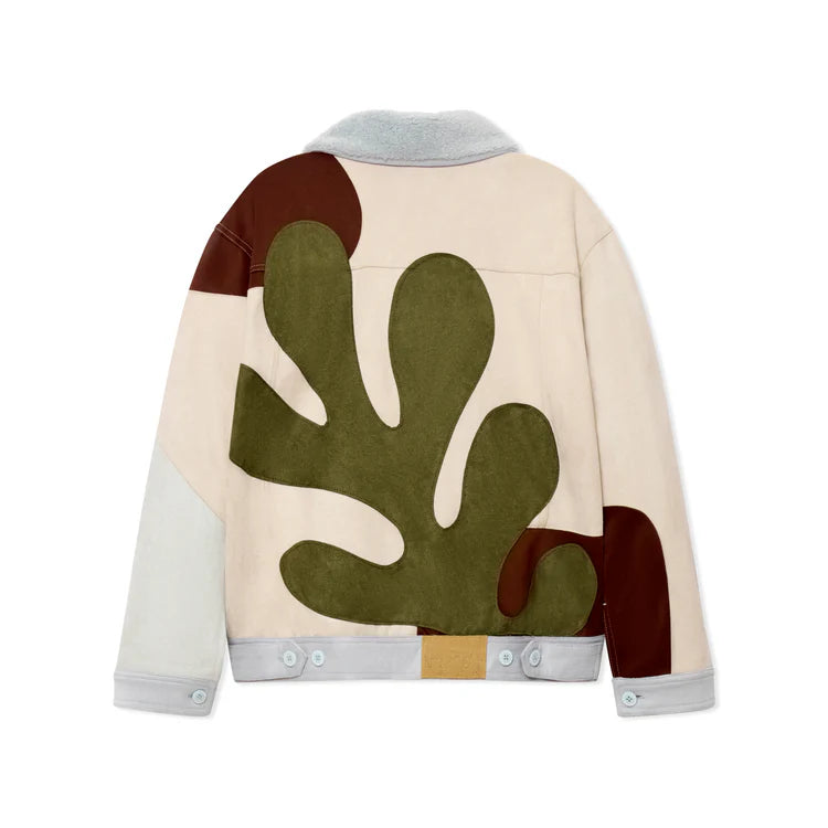 [Multicolor] Suede Floral Patchwork Jacket