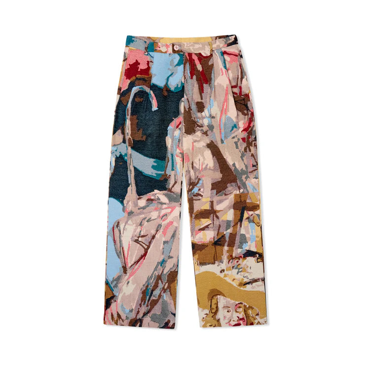 [Multicolor] Paintings Jacquard Double Pleated Pant