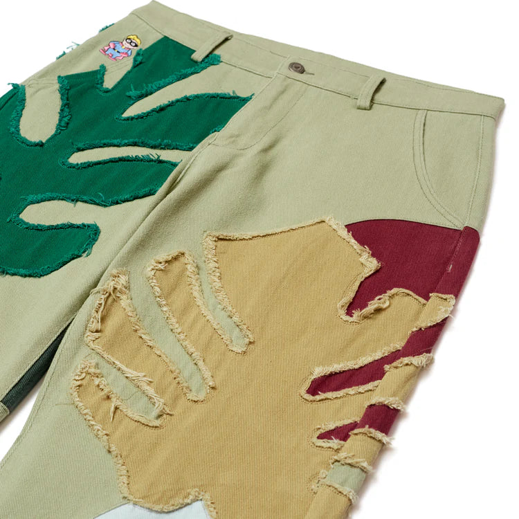 [Multicolor] Leaf Patchwork Baggy Pant