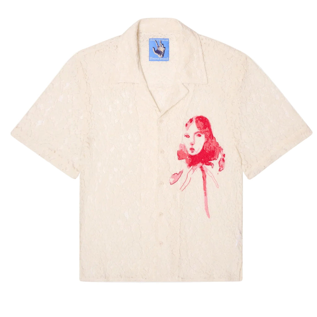 [WHITE) Lace Girl Painting Shirt