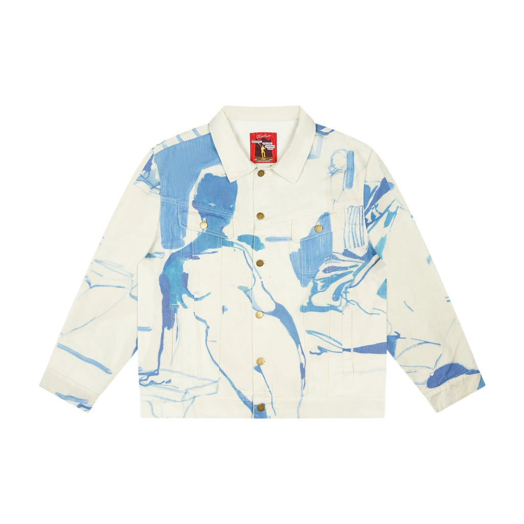 [BLUE-WHITE] 1989 BEDROOM PAINTING DENIM JACKET