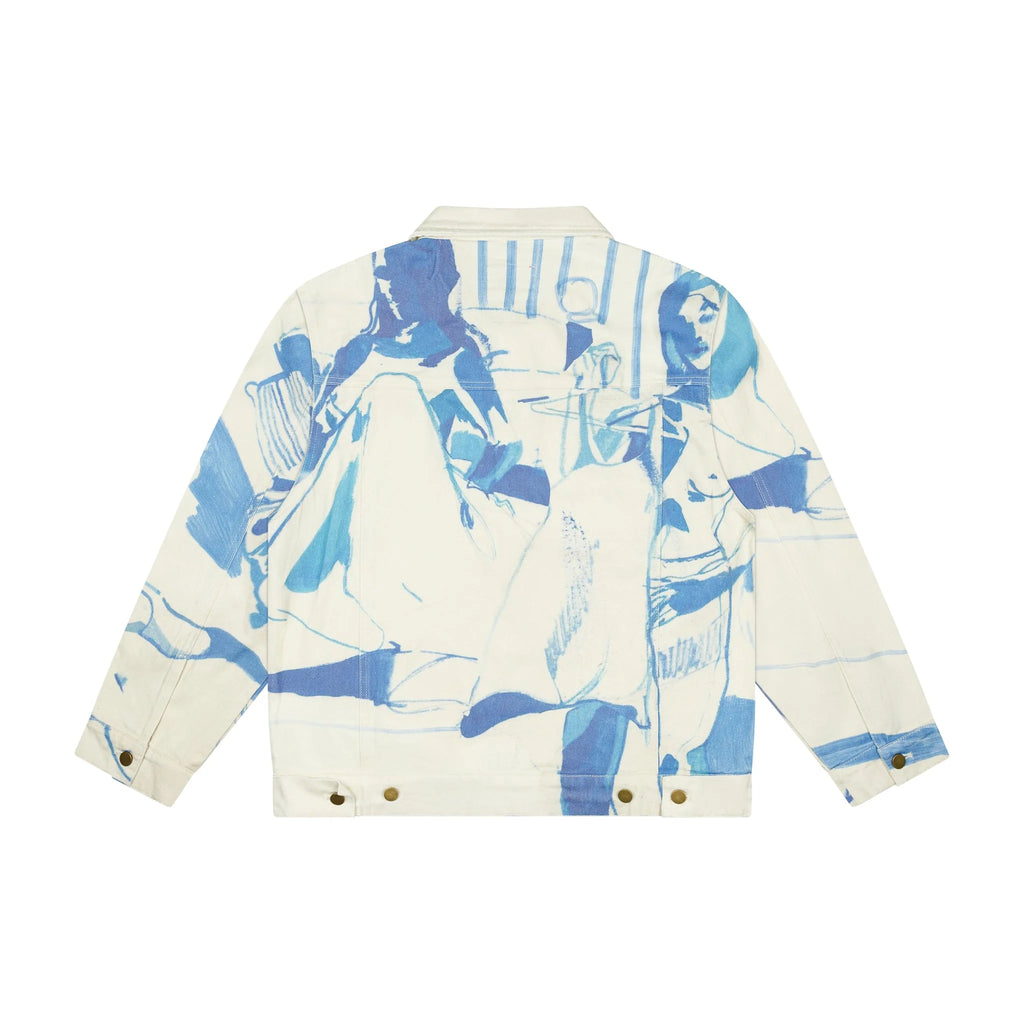 [BLUE-WHITE] 1989 BEDROOM PAINTING DENIM JACKET