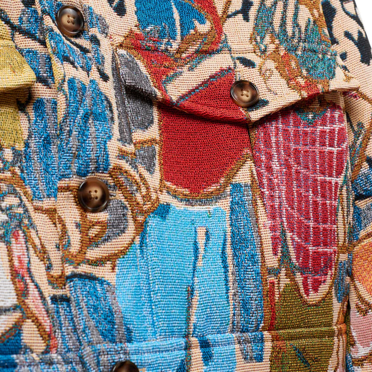 [Multicolor]Jacquard Pocket Detail Bomber Jacket