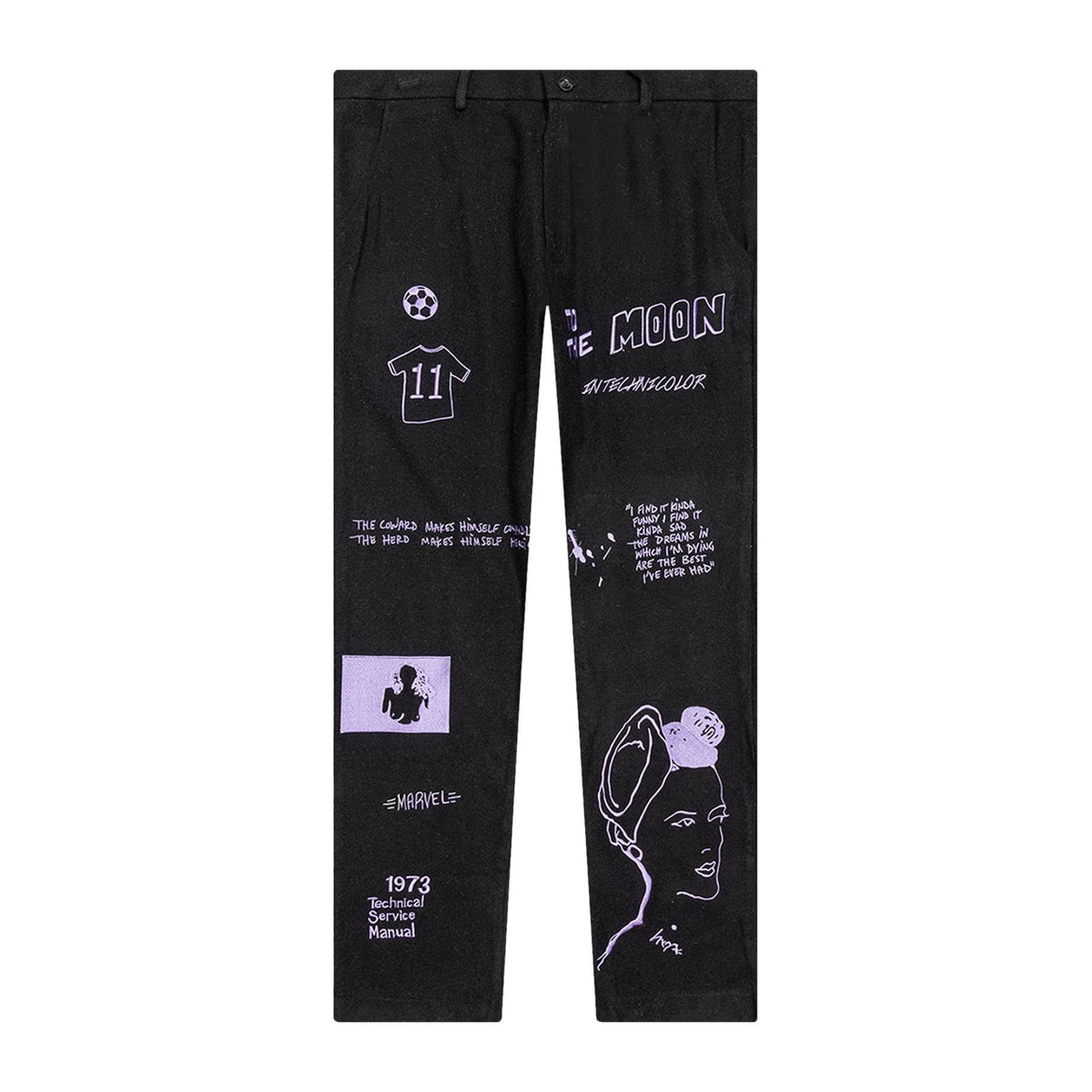 [Black-PURPLE] Embroidery Suit Bottom