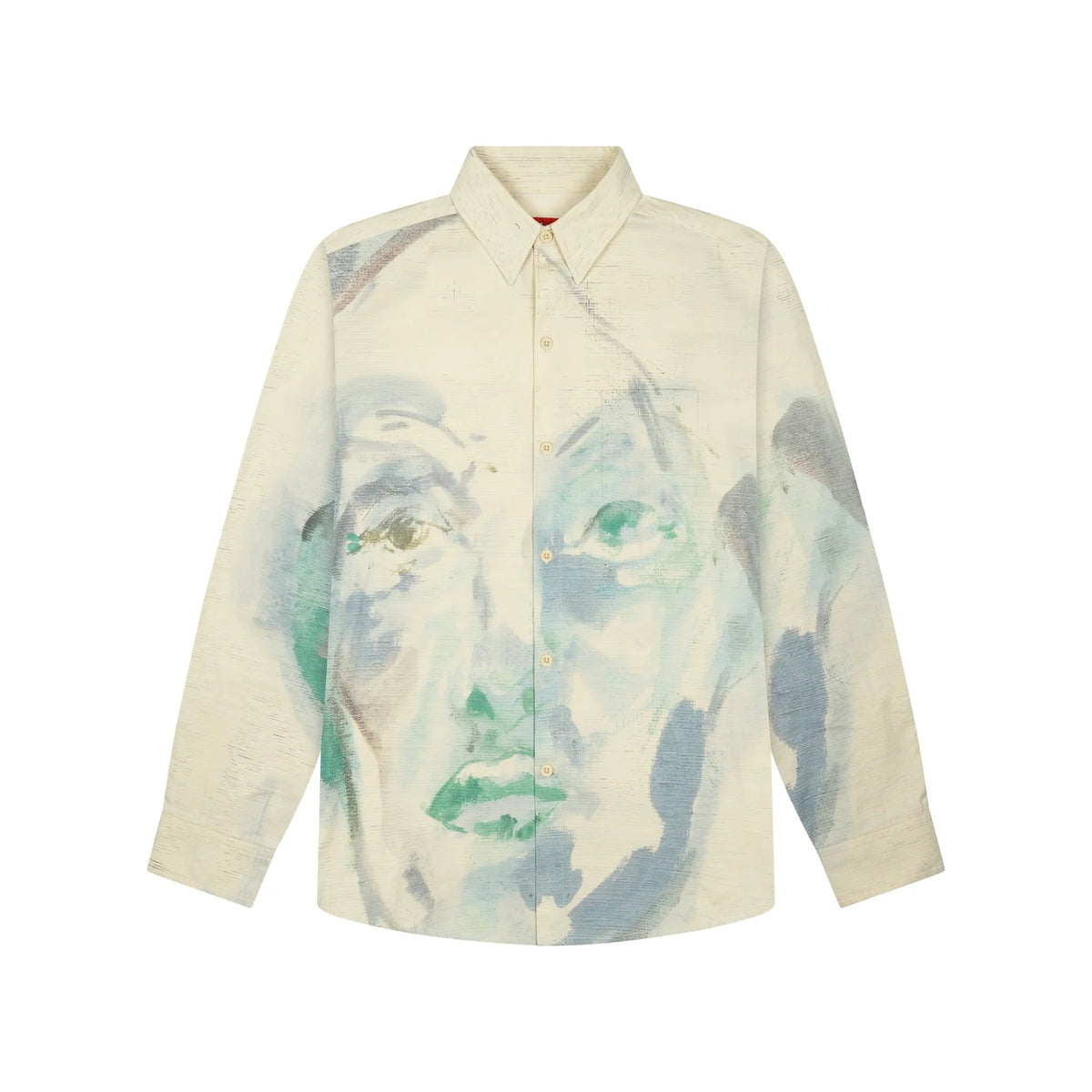 [Cream-BLUE] PAINTED FACE BUTTON DOWN SHIRT