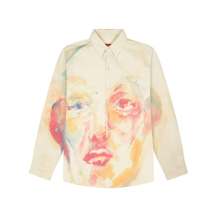 [Cream-ORANGE] PAINTED FACE BUTTON DOWN SHIRT