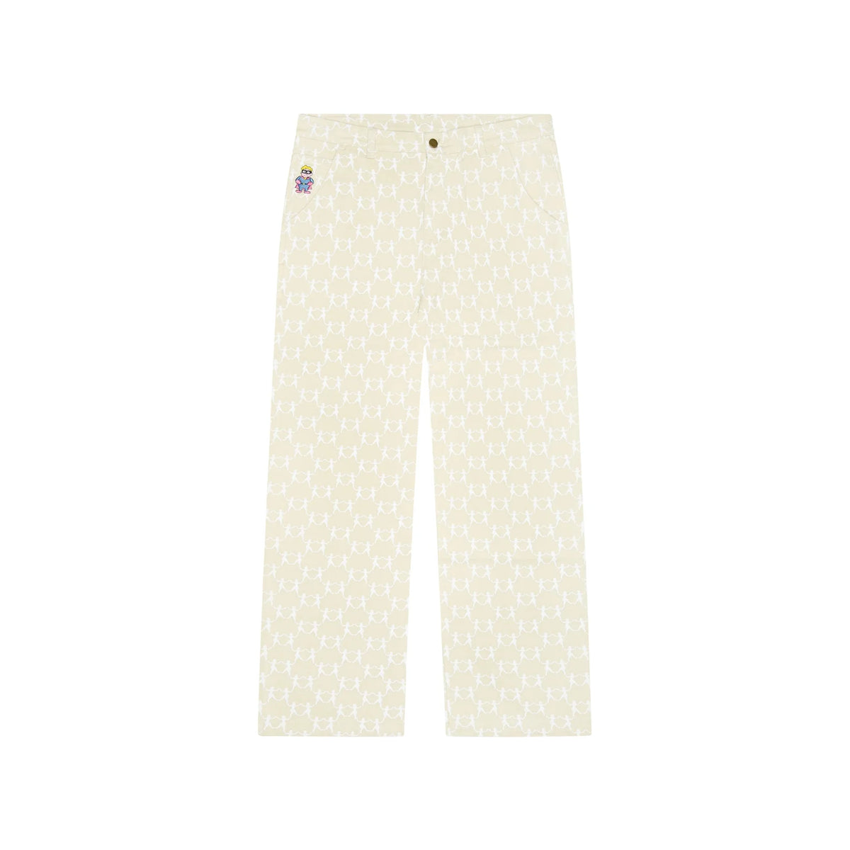 [Cream-Tan] Dancing Ladies Print Pant