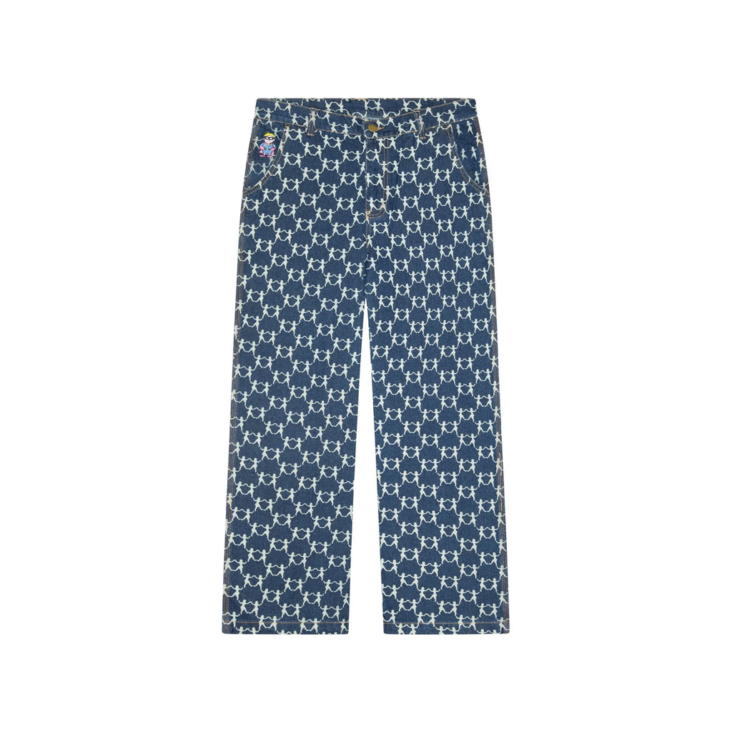 [Blue-Denim] Dancing Ladies Print Denim Jeans