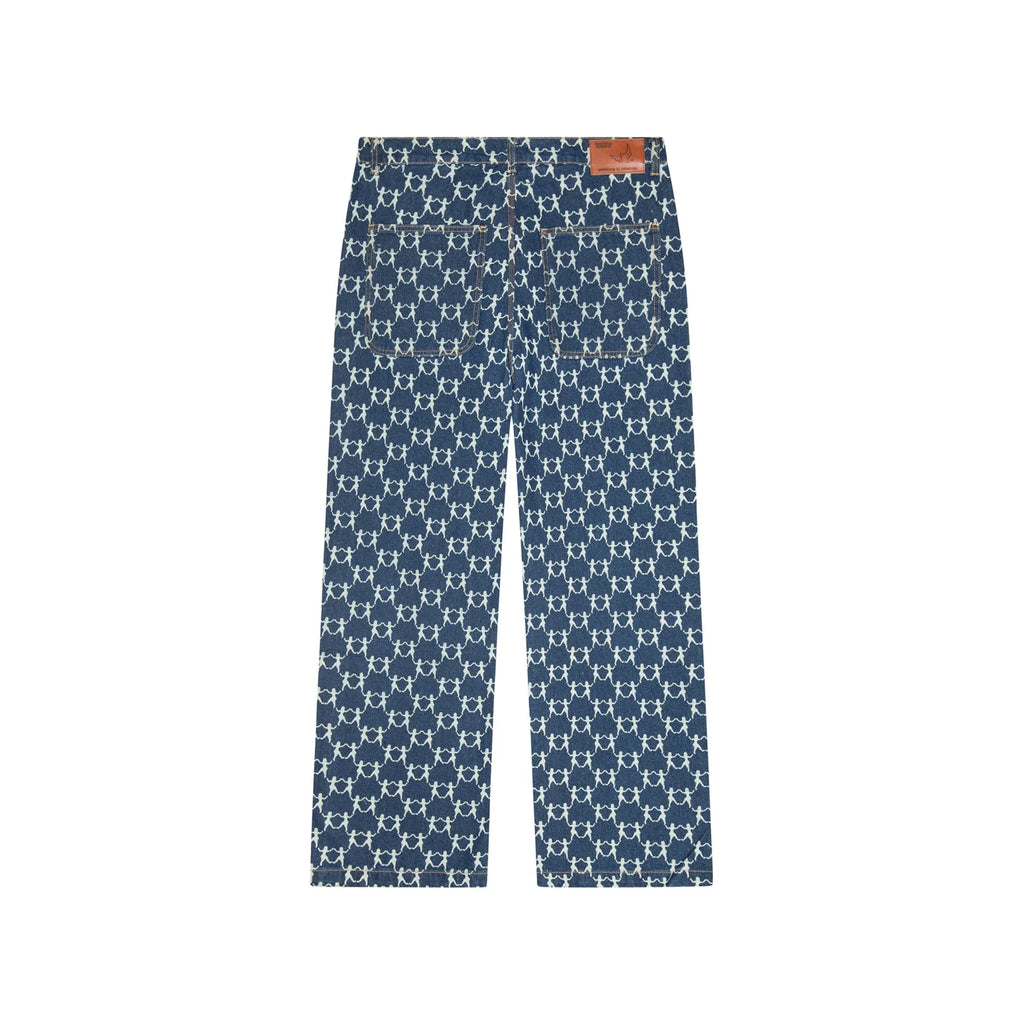 [Blue-Denim] Dancing Ladies Print Denim Jeans