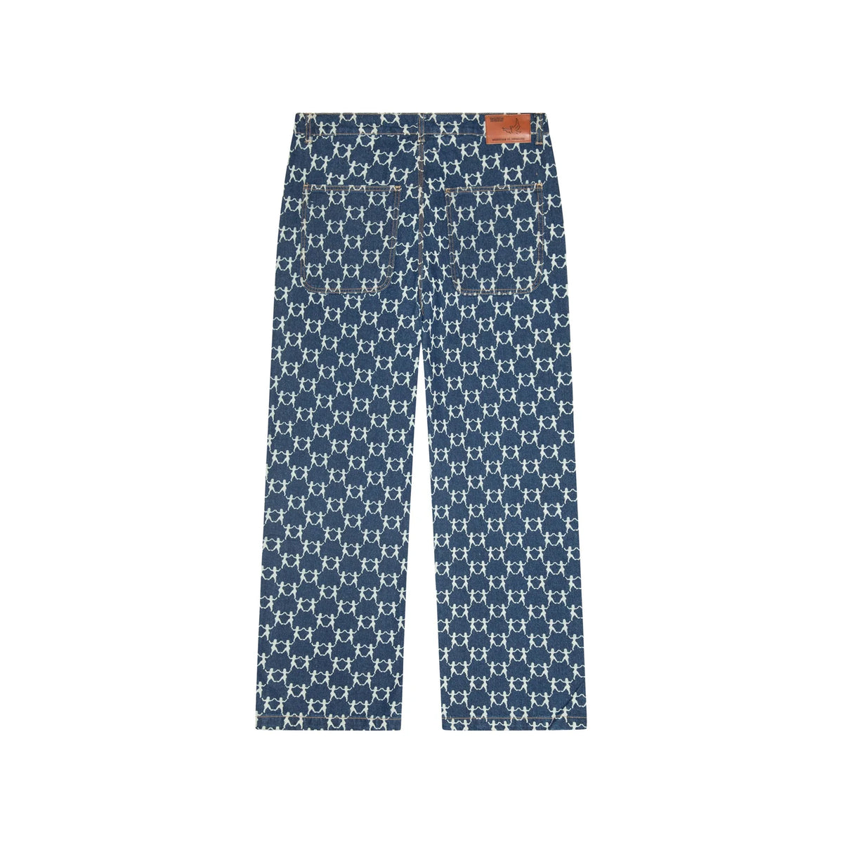 [Blue-Denim] Dancing Ladies Print Denim Jeans