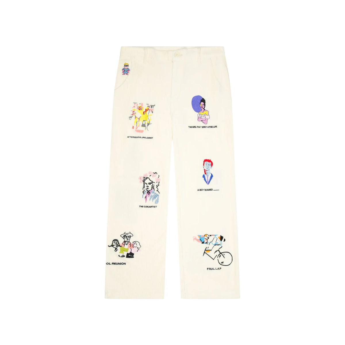 [Cream] KidSuper Museum Embroidered Cord Pant