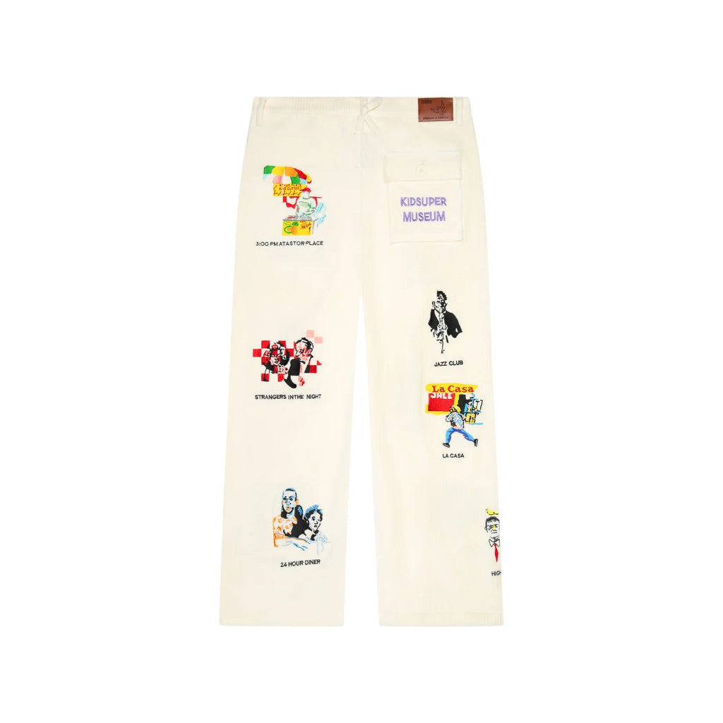 [Cream] KidSuper Museum Embroidered Cord Pant