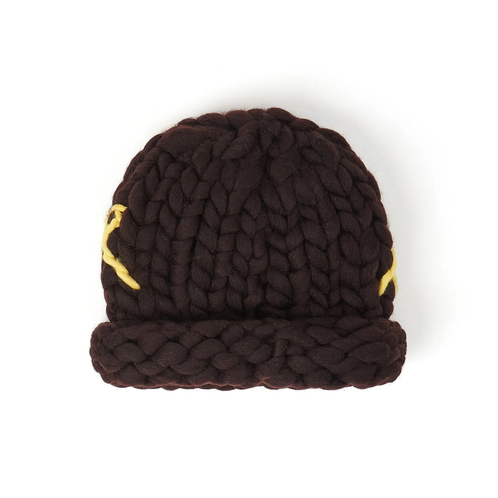 [Brown] Hand Knit Chunky Knit Beanie