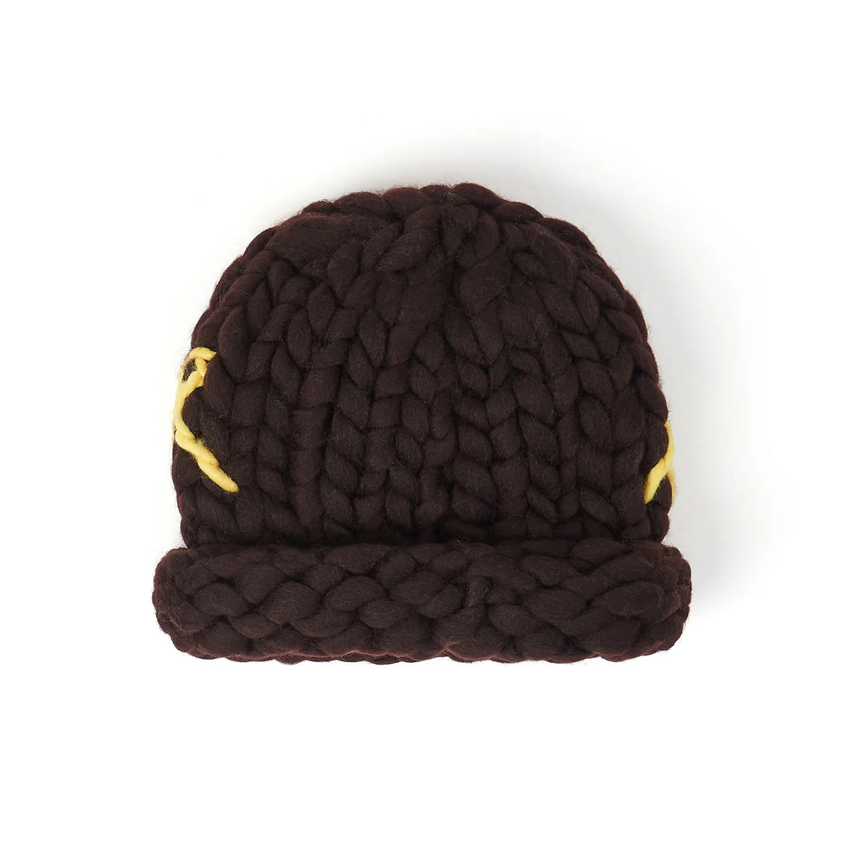 [Brown] Hand Knit Chunky Knit Beanie