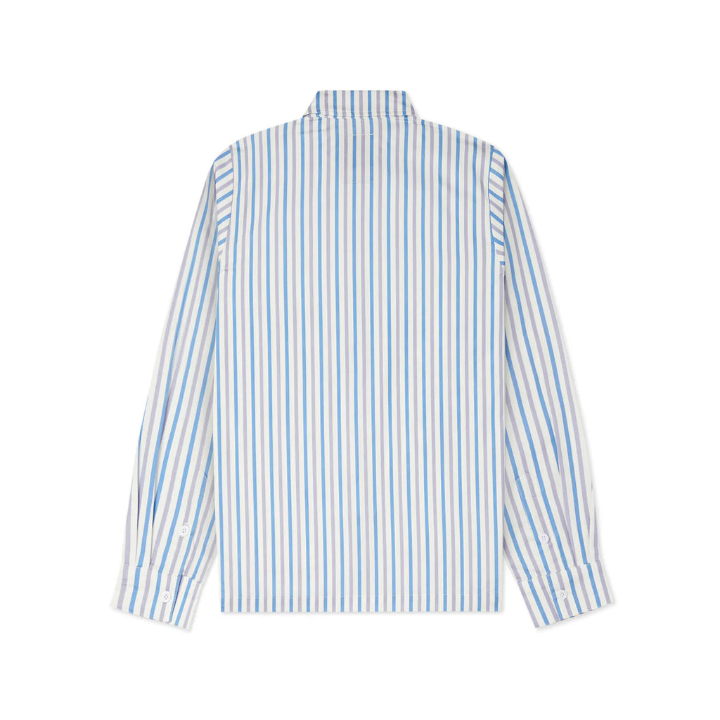 [White-Blue] Striped Face Button DOWN SHIRT