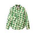 [Green] Moleskin Checkered quilted Overshirt