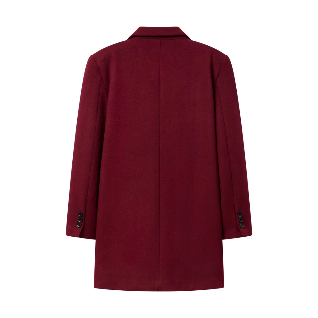 [RED-Burgundy] Beaded Portrait Peacoat