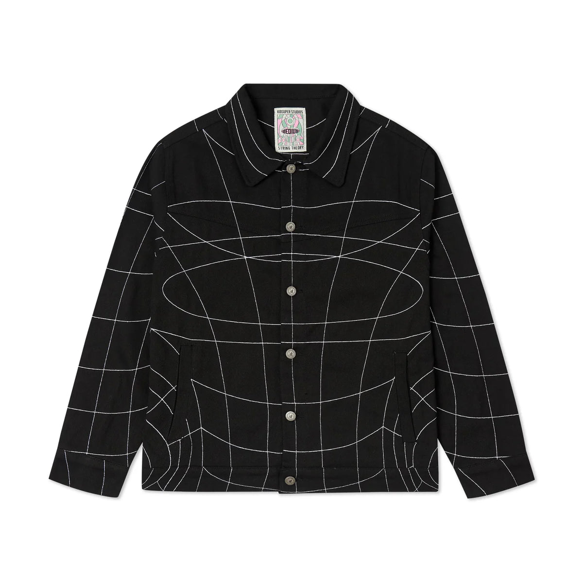 [Black] String Theory Stitched Denim Jacket
