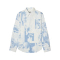 [White-Blue] Collage Faces BUTTON Down SHIRT
