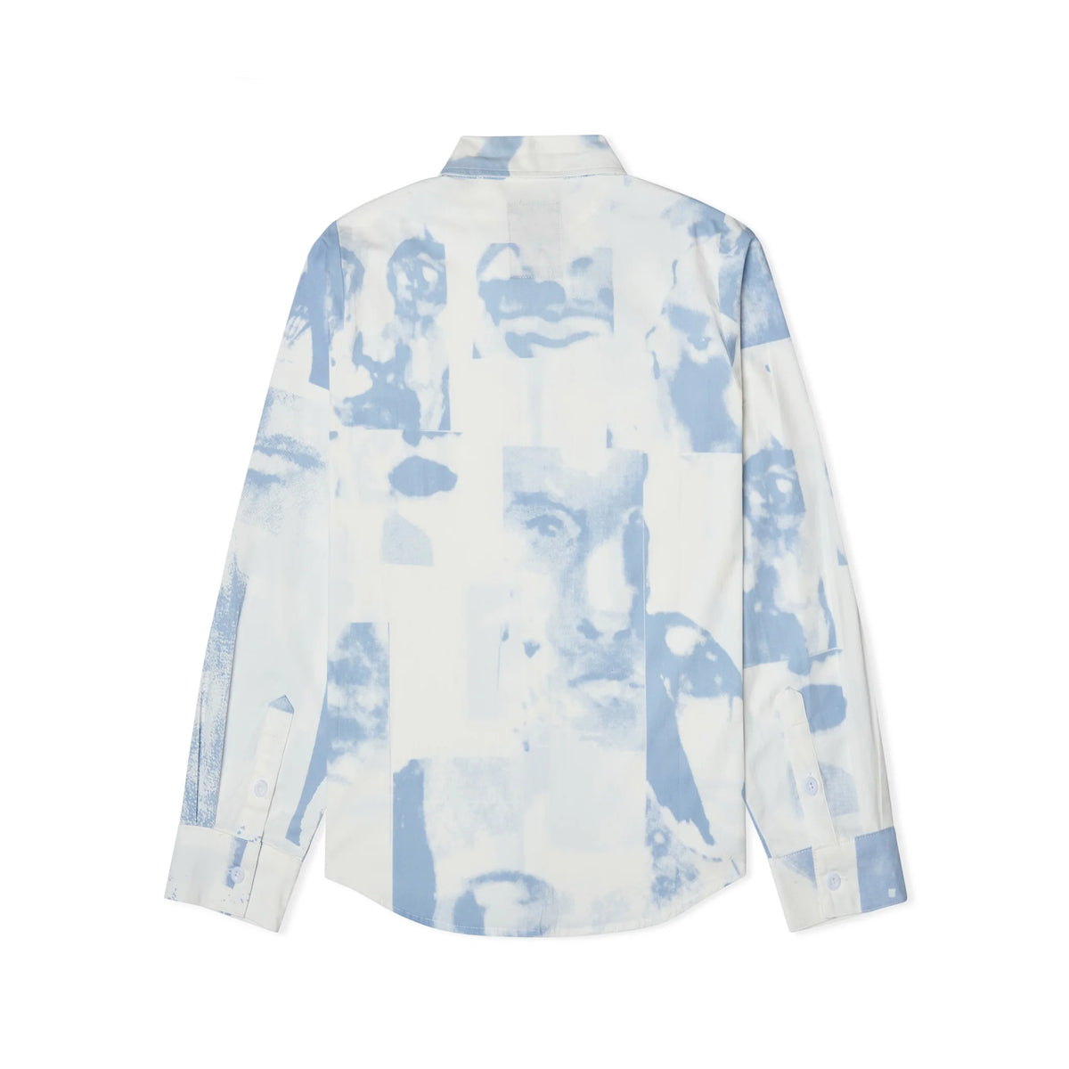[White-Blue] Collage Faces BUTTON Down SHIRT