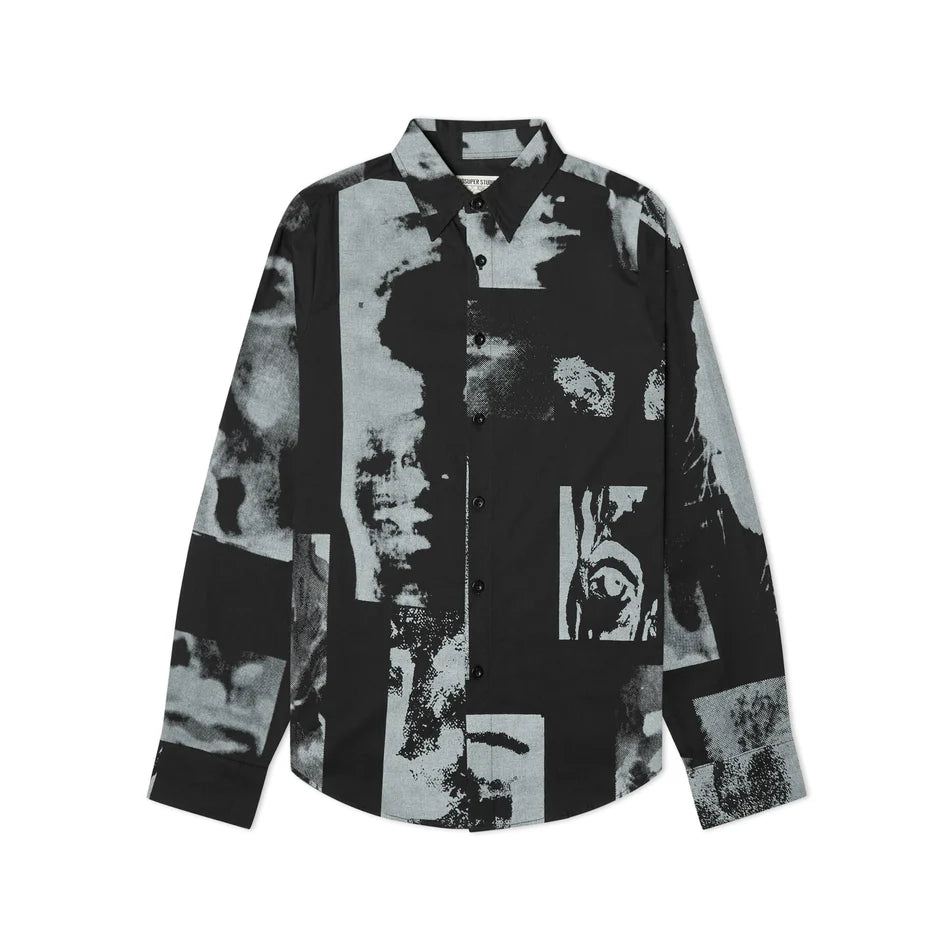 [Black] Collage Faces Button down SHIRT