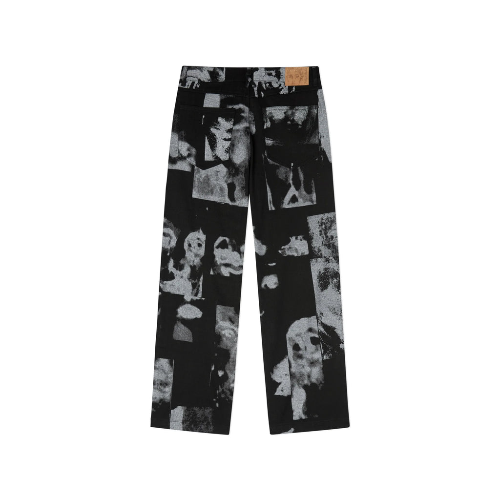[Black] Collage Faces Twill Pant