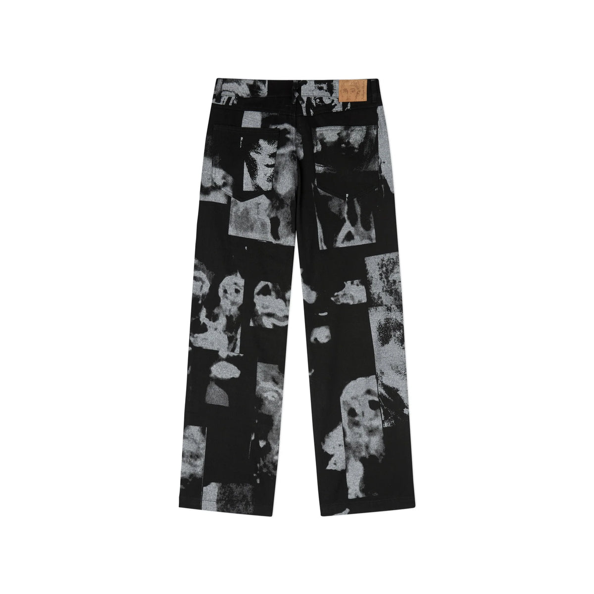 [Black] Collage Faces Twill Pant
