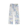 [White-Blue] Collage Faces Twill Pant