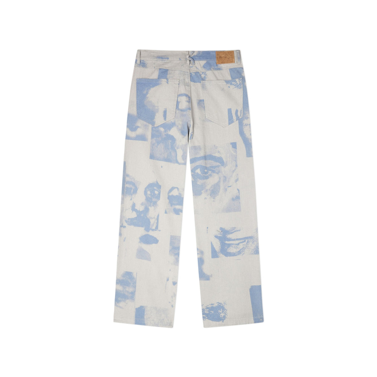[White-Blue] Collage Faces Twill Pant