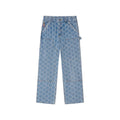 [Blue-Denim] Dancing Ladies Jacquard Double Knee Denim Jeans