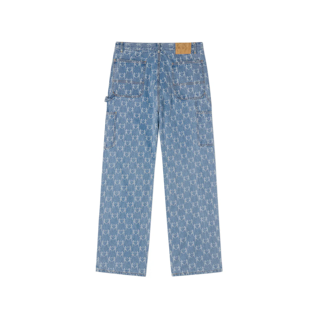 [Blue-Denim] Dancing Ladies Jacquard Double Knee Denim Jeans
