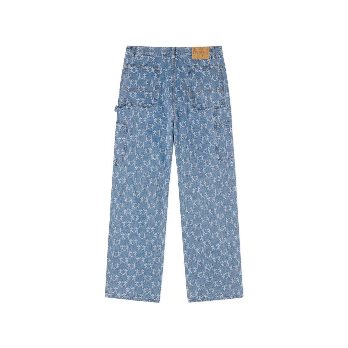 [Blue-Denim] Dancing Ladies Jacquard Double Knee Denim Jeans