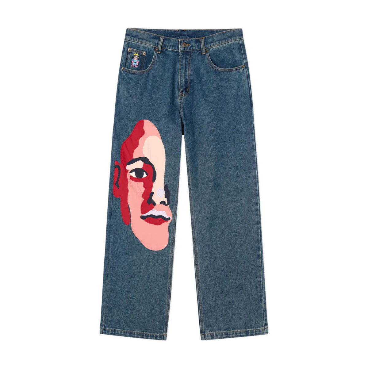[Blue-Denim] Red Face Denim Jeans
