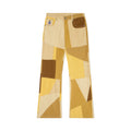 [Yellow-White] Geometric Patchwork Flare Pants