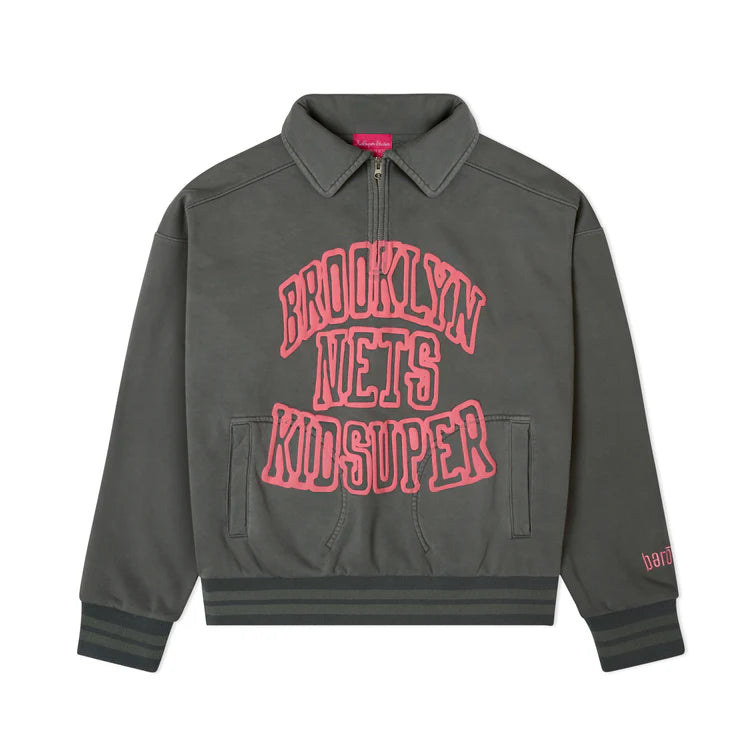 [GREY] BROOKLYN NETS X KidSuper Knit Pullover Sweater