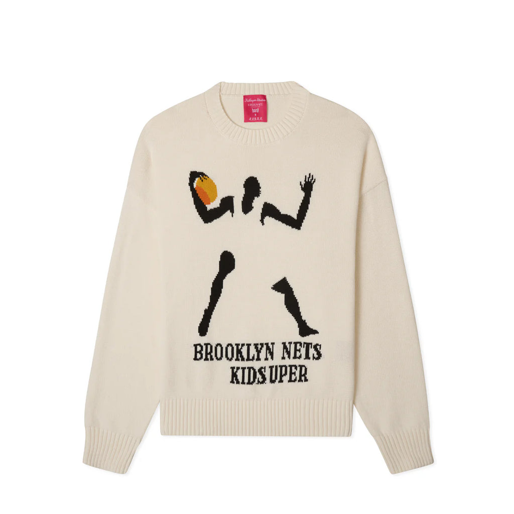 [CREAM] BROOKLYN NETS X KidSuper Knit Pullover Sweater