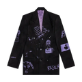 [Black-Purple] Embroidery Suit Top