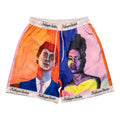 [Multicolor] Boy And Girl Painted Portrait Shorts