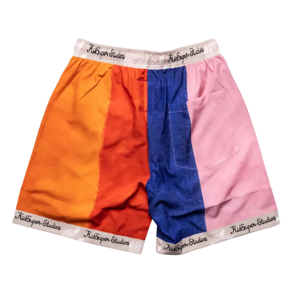 [Multicolor] Boy And Girl Painted Portrait Shorts