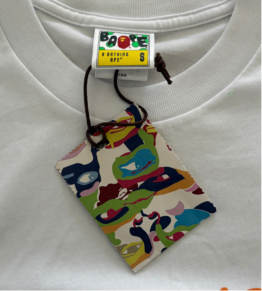 [WHITE] BAPE X KIDSUPER ORIGINAL - A SUPER APE & BABY MILO TEE