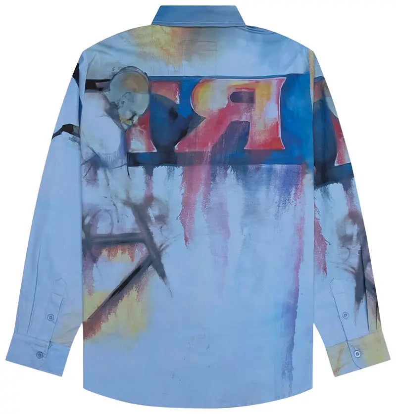 [BLUE] Final Lap Button Down Shirt