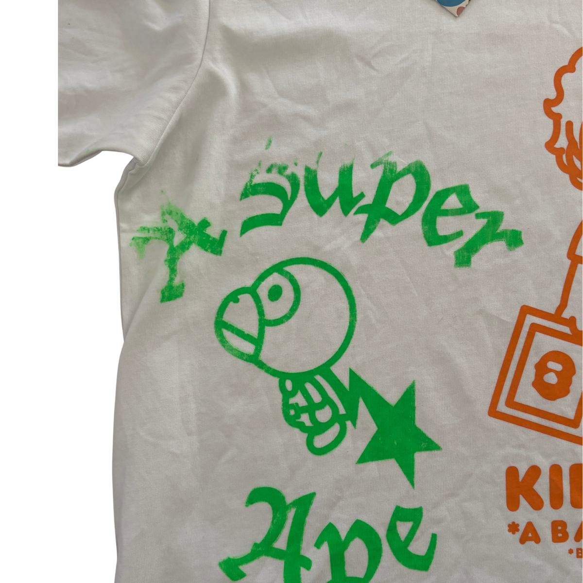 [WHITE] BAPE X KIDSUPER ORIGINAL - A SUPER APE & BABY MILO TEE