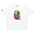 [WHITE-MULTI] BAPE X KIDSUPER  PAINTING APE HEAD TEE