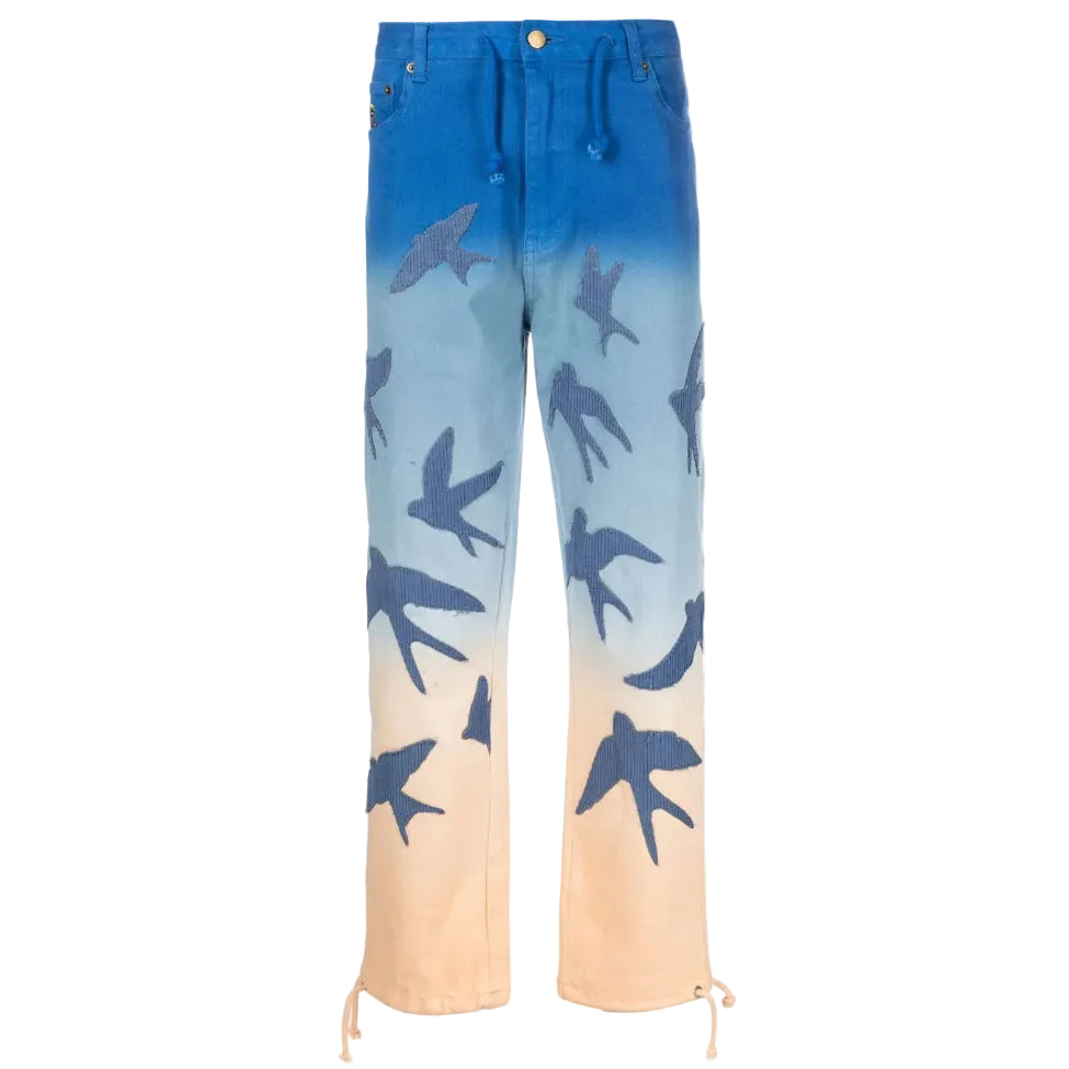 [BLUE-CREAM] Flying Bird Gradient Pant