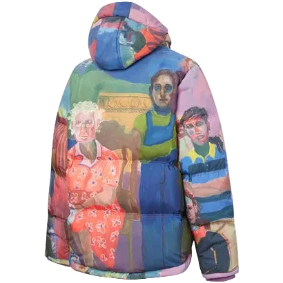 [Multicolor] People Collage Puffer Jacket