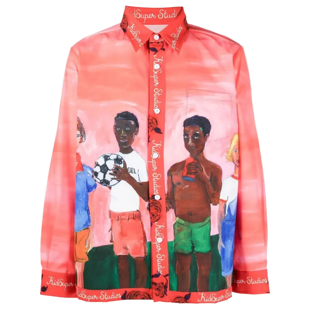 [RED] SOCCER TEAM FRIENDS BUTTON DOWN SHIRT