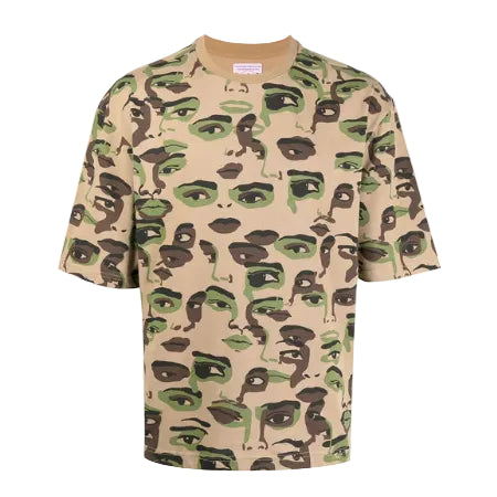 [BROWN] FACE CAMO TEE
