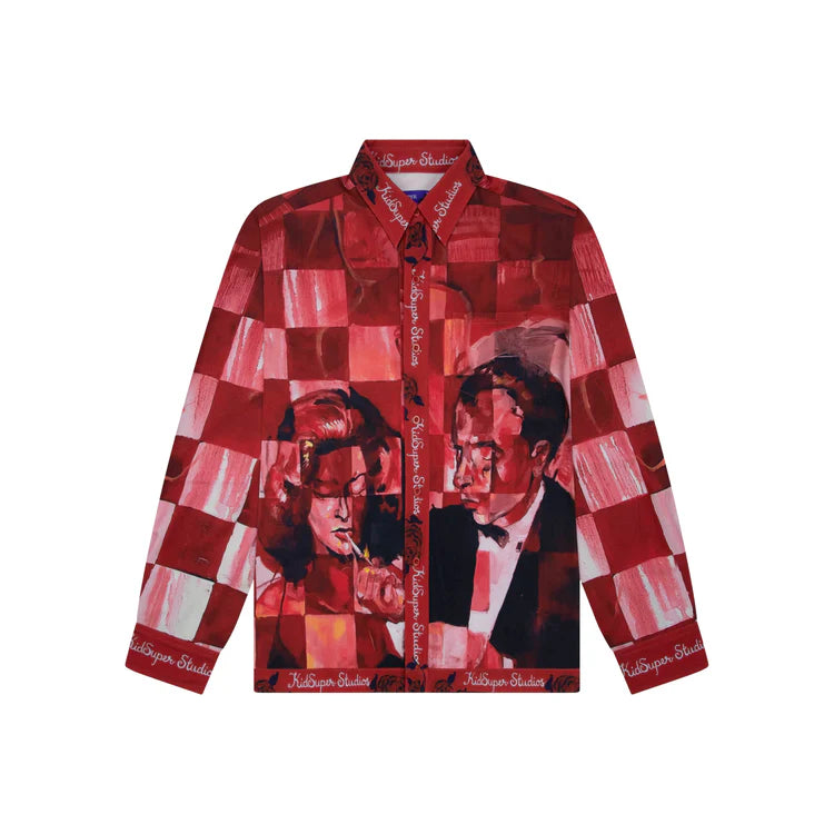 [RED] Strangers In the Night Button Down SHIRT