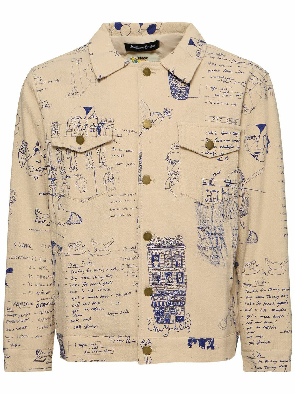 [Cream-Tan] KIDSUPER STUDIOS DOODLE LINEN JACKET